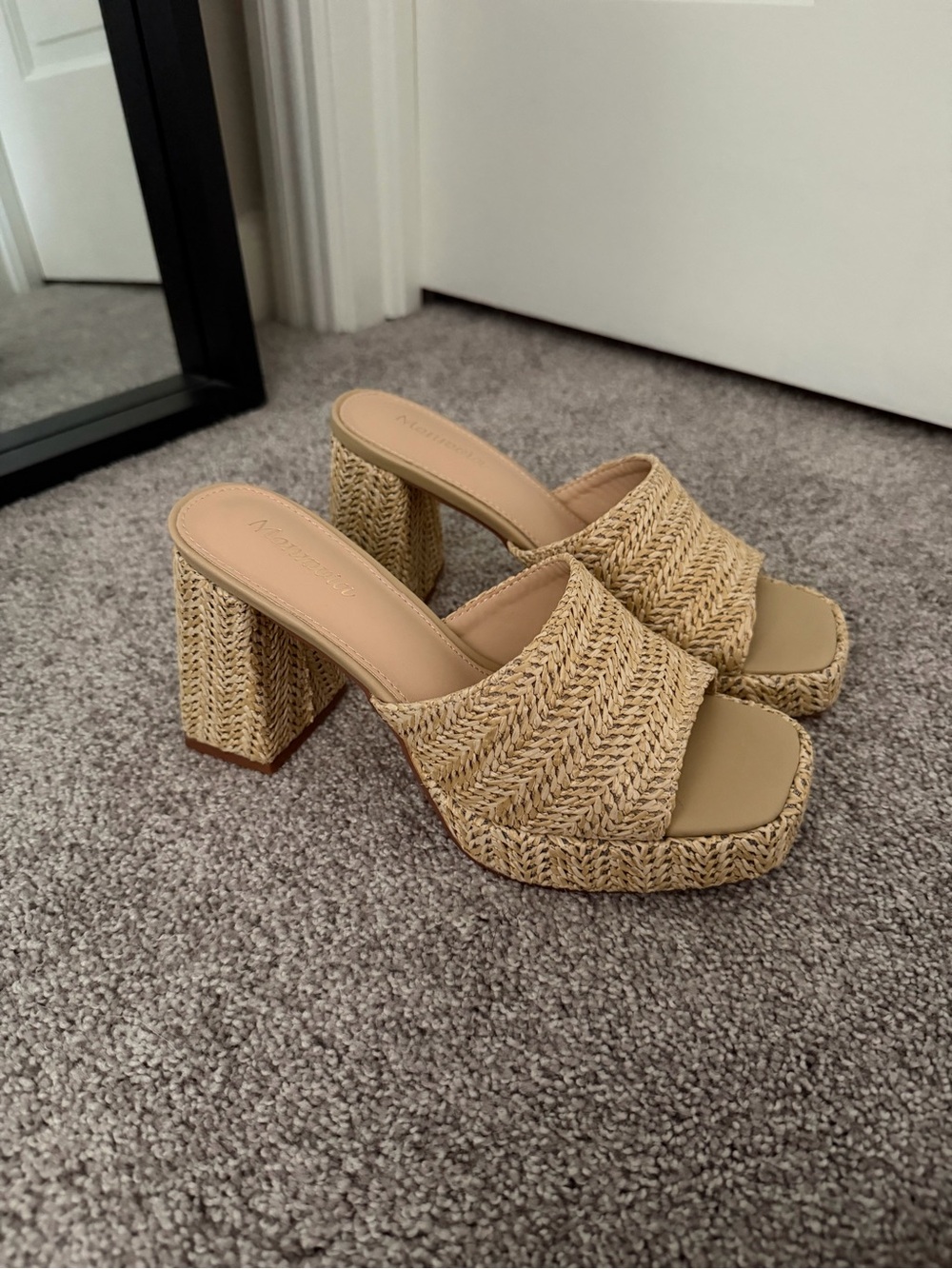 Woven Tan Platform Sandals